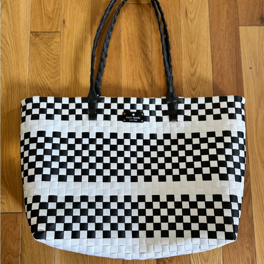 Kate Spade Black and White Geometric Tote